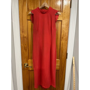 Women’s Mossman Back It Up Coral Frill Feminine Night Out Midi Dress Size Us 10